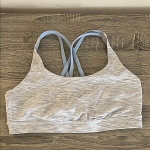 Lululemon Athletica Gray Striped Sports Bra
